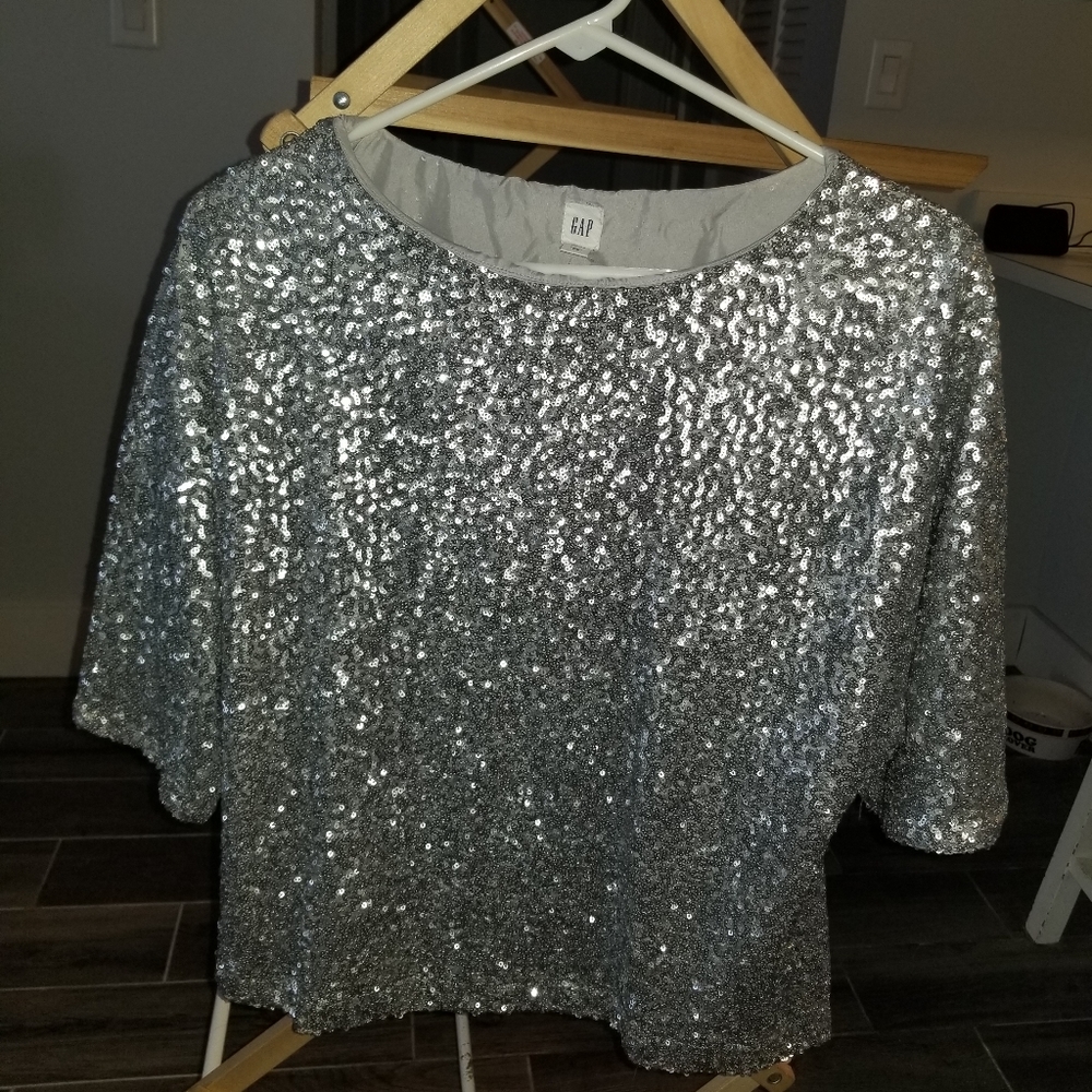 Gap silver sequence loose fitted shirt